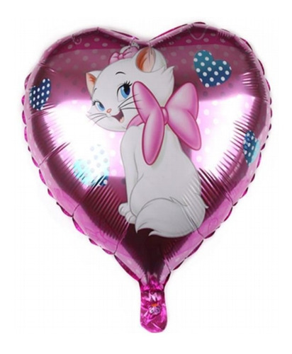 Pack 6 Globos Metalizados Gatita Marie Para Aire O Helio