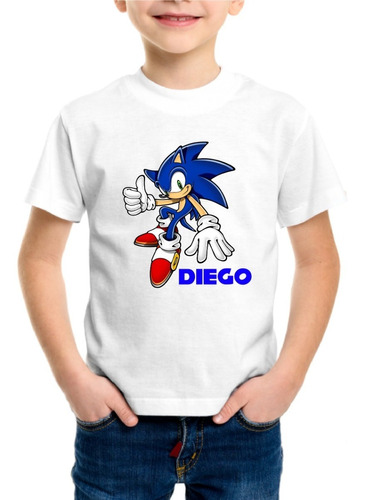 Polera Sonic Con Nombre Personalizada Niño Niña Hombre Mujer