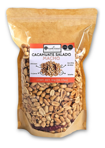 Cacahuate Salado Macho Con Chile De Arbol 1kg - Punto Granel