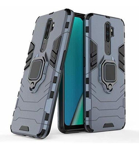 Funda Para Oppo A9 2020 Shockproof Ring Soporte Magn Gris Az