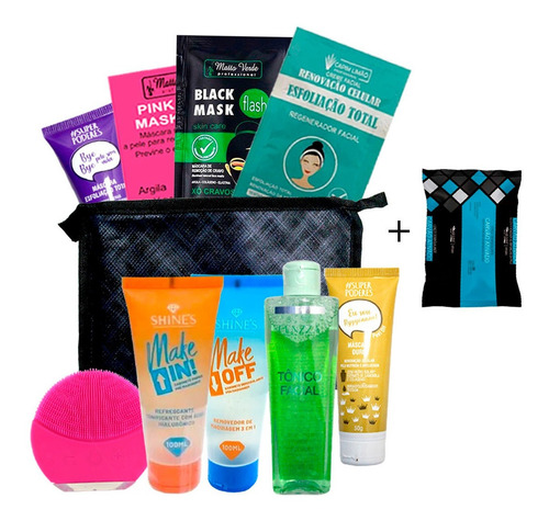 Imagem 1 de 5 de Kit Limpeza De Pele Skin Care E Cuidados Facial + Necessaire