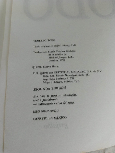 Libro Tenerlo Todo Maeve Haran (Usado)