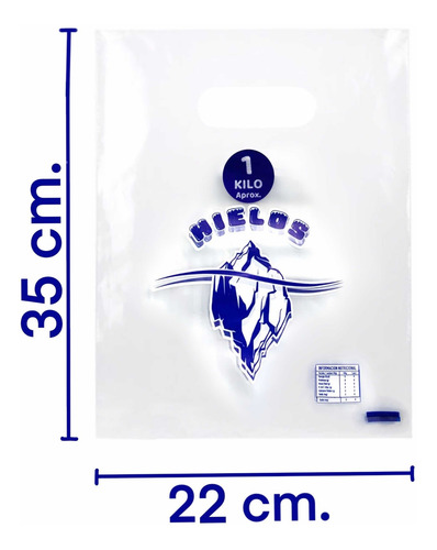 Imagen 2 de 3 de 100 Pcs Bolsas Para Hielo 1kg