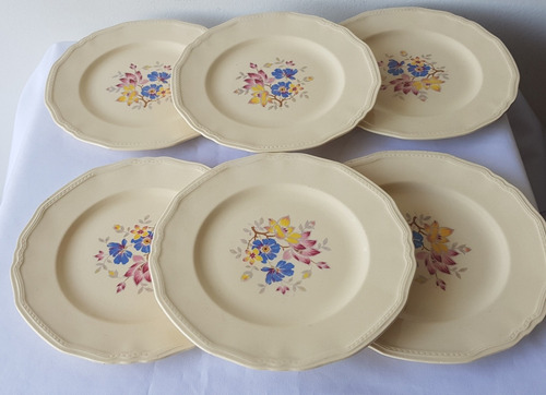 Lote 6 Platos De Postre Loza Inglesa Antigua Alfred Meakin