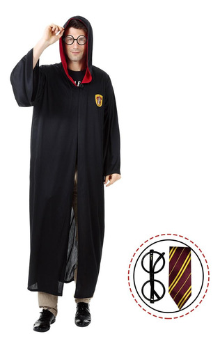 Harry Potter Disfraz Tunica Lente Y Corbatin Disfraz Adulto Halloween 