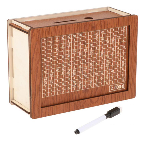Hucha De Madera Con Contador De Motivación 2000euros