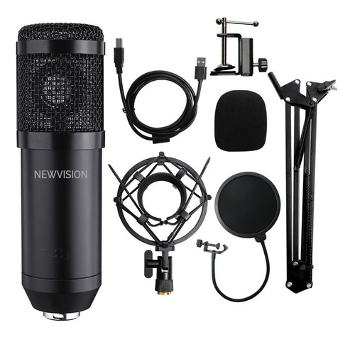 Imagen 4 de 5 de Micrófono Newvision NW-700 condensador cardioide negro