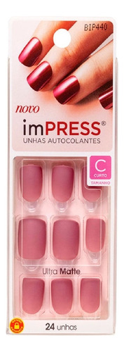 Unhas Autocolantes Kiss Ny Impress Classic Curto Bip440br