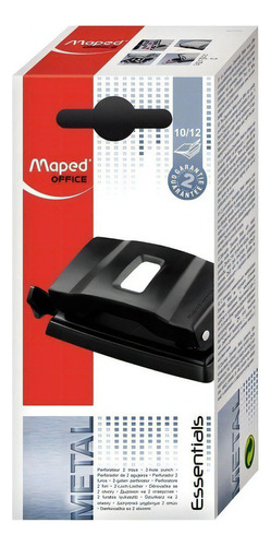 Perforadora Maped Essential Office Metal 10/12 Hojas Color Negro Forma de la perforación Círculo