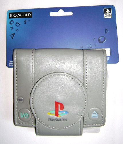 Billetera Gris Cuero De Los Videos Juegos Playstation