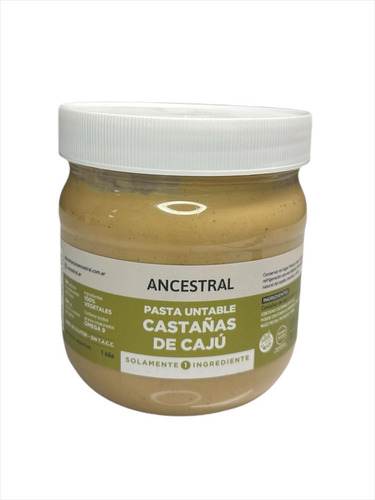 Pasta Untable Ancestral De Castañas De Caju X 1 Kg.