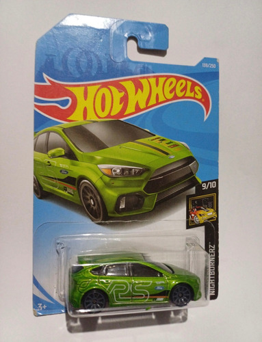Hot Wheels 2019 Basic Mainline Nightburnerz: Ford Focus Rs Verde-limão