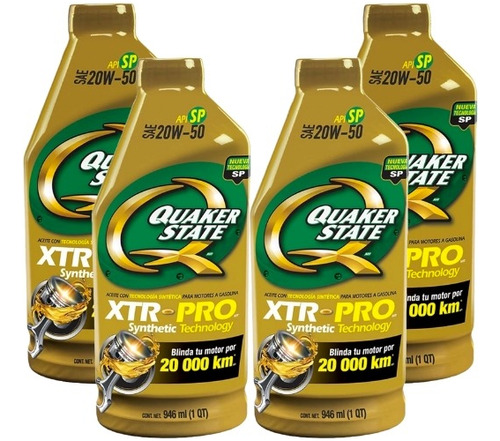 Aceite Quaker State Xtr Pro 20w50 Semisintetico 946ml 4 Pack
