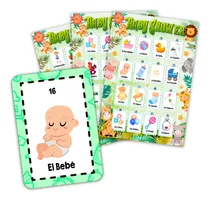Comprar Lotería Baby Shower Niño Safari 100 Tablas Imprimibles Juego