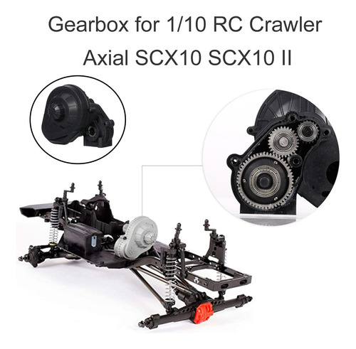 Caja De Engranajes Rc A Prueba De Polvo Para Scx10 Negro