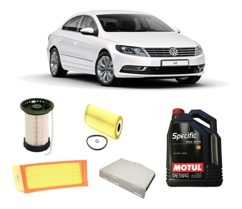 Kit 3 Filtros Wega Passat Cc Tdi Y Motul Specific 5w40 X5