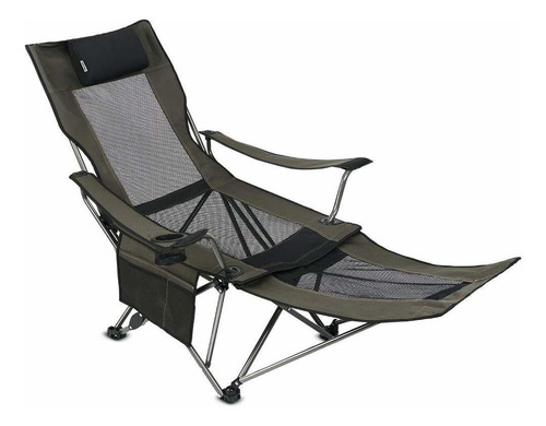 Silla Malla Plegable Portatil Para Campamento Reposapie