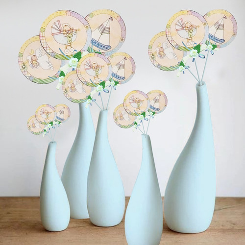 Toppers Baby Shower Impresos En Sulfato 16 Gr N1 (24 Uds)