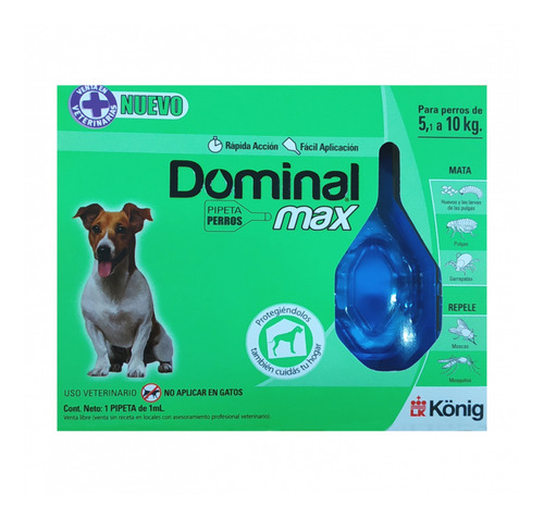 Pulgas Garrapatas Pipeta Dominal Max - Perros De 5 A 10 Kg