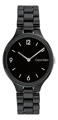 Reloj Para Mujer Calvin Klein Linked Ceramic 25200078 Negro