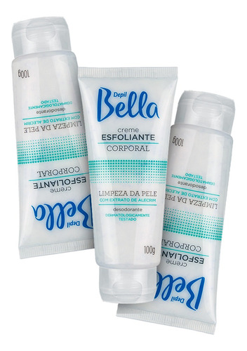 Kit 03 Creme Esfoliante Corporal Alecrim Depil Bella 100g