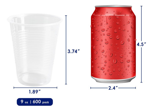 Vasos Desechables Transparentes De 9 Oz Para Fiestas