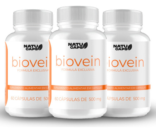 1 Pote De Biovein 60 Cápsulas - Mais Conforto,menos Inchaço Sem Sabor