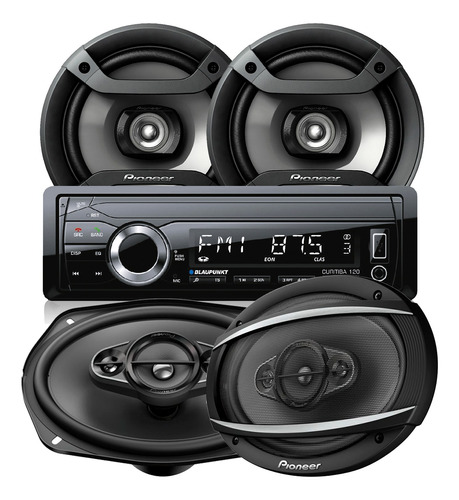 Stereo Bluetooth Con Parlantes Pioneer 6x9 + 6,5 Pulgadas