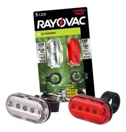 Linterna Rayovac De Bicicleta Kit Completo Con Pilas