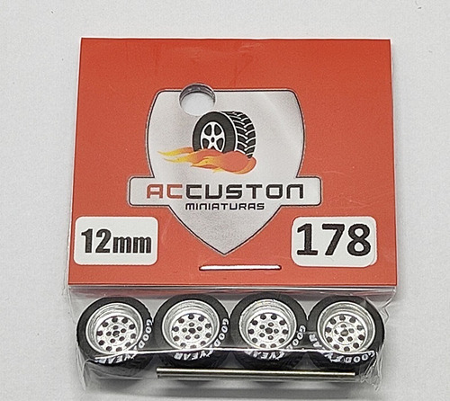 Rodas P/ Customização Ac Custon 178 - 12mm - Escala 1/64
