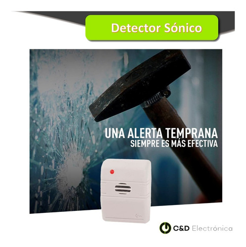 Imagen 2 de 6 de Detector Sensor Sónico Para Rotura De Cristal - Cem