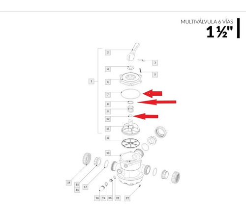 Kit De 3 Oring P/multivalvula De 6 Vias Vulcano