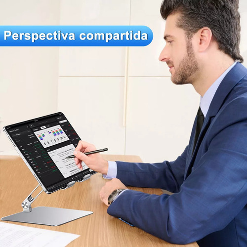 Base Soporte Tablet/iPad Aluminio Ajustable Plegable Portáti
