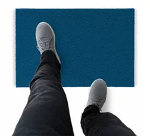 Comprar Tapete Capacho De Vinil Liso Higiene 450x60cm Azul Royal