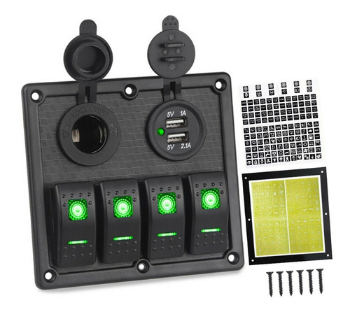Panel Botones Interruptor 12v A 24v Botonera Switch Autos 4b