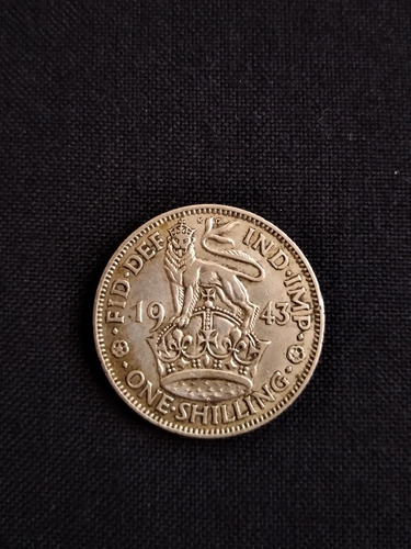 Moneda Gran Bretaña One Schilling 1943 Plata. J 