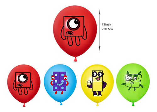 Globos De Cumpleaños Decoración Numberblocks Fiesta Temática
