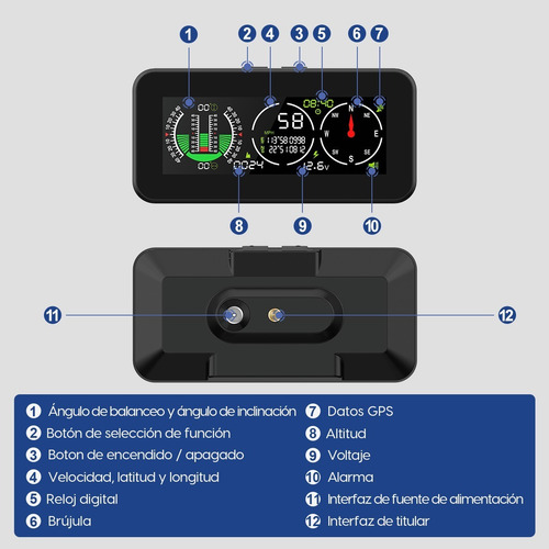 Brújula Inclinómetro Velocímetro Gps Para Todoterreno