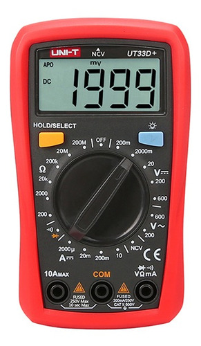 Uni-t Ut33d+ Digital Nvc Multímetro Voltaje Corriente Resist