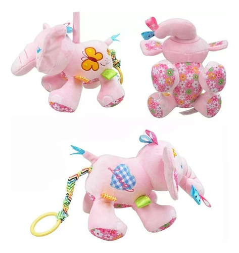 Sonajero Peluche Elefante Colgante Musical Para Bebe