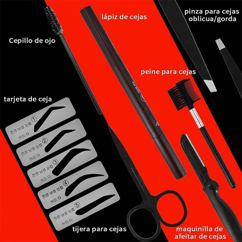 Juego De Pinzas Para Cejas, Acero Inoxidable, Tijeras 7pcs