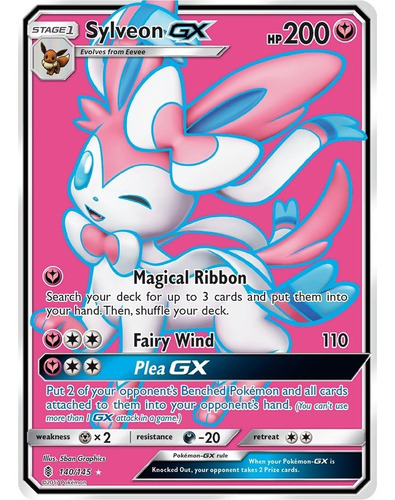 Cartas Pokemon Sylveon Gx 140/145 Full Art Bus