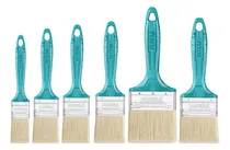 Comprar Set De 12 Pinceles Total - Mango De Madera - Varios Tamaños Color De Las Cerdas Turquesa
