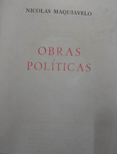 Obras Politicas Nicolas Maquiavelo  F17