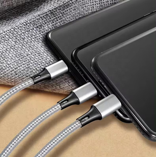 Cable Cargador Micro Usb Tipo C 3 En 1, Puerto Usb Múltiple,