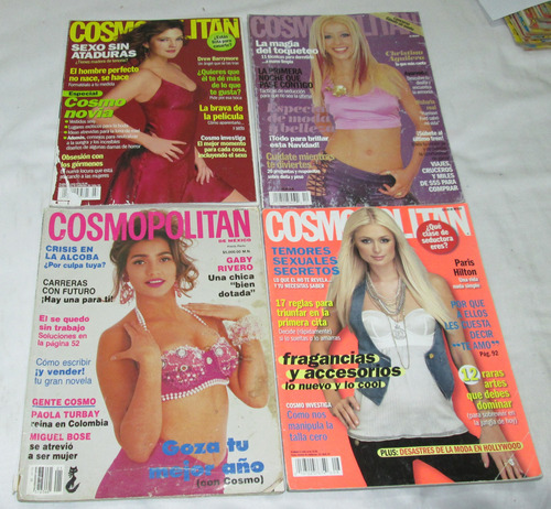 Lote D 5 Revistas Cosmopolitan. Christina, Paris, Drew, Gaby