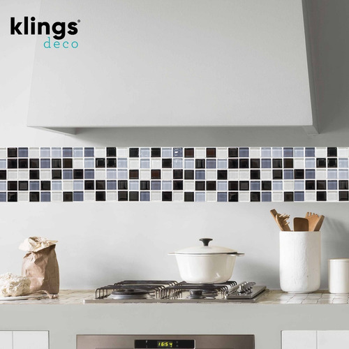 Imagen 1 de 4 de Vinilos Decorativos Azulejos Adhesivos Venecitas Gris Vidrio