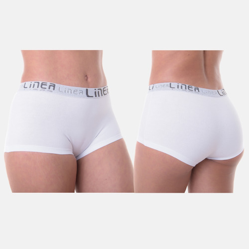 Imagem 4 de 7 de Kit 6 Calcinhas Algodão Boxer Feminina Cós Largo Luxo