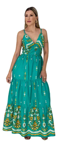 Vestido longo estampado mercado livre 2025