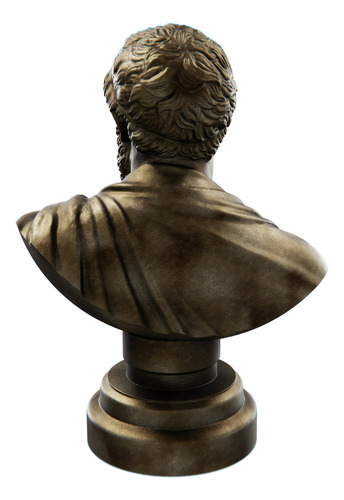 Estátua Busto Sófocles - Dramaturgo Grego Cor Cor Ouro Velho